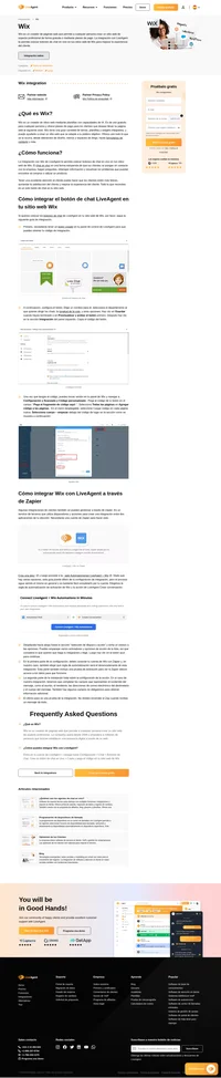 Mejora la comunicación con tus clientes gracias a la integración de Wix para LiveAgent. La integración de Wix te permitirá añadir un botón de chat en vivo a tu web.