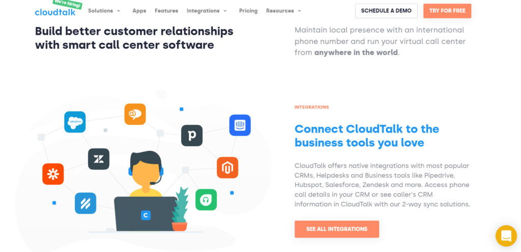 Página principal de Talkdesk