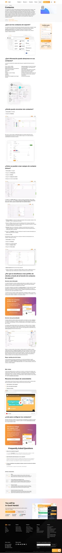 Administre y vea información sobre sus clientes, por ejemplo, preferencias de idioma o cualquier dato del cliente capturado en los campos de contacto personalizados de LiveAgent.