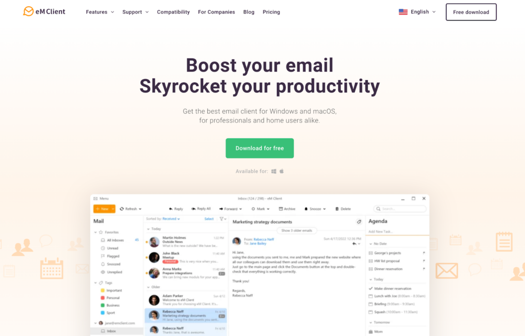 eM Client cliente de correo electrónico completo con características y alternativa a Outlook