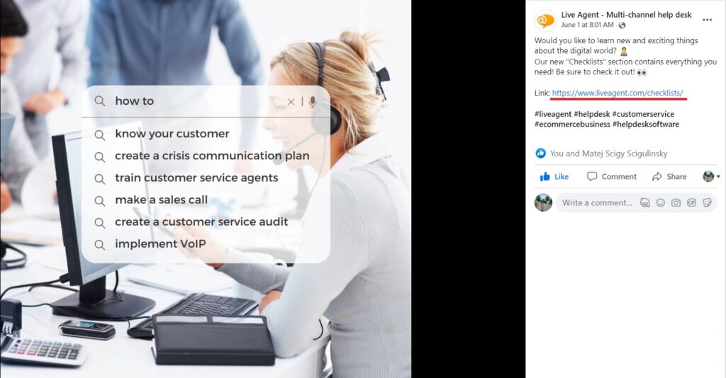 URL personalizada de LiveAgent en Facebook