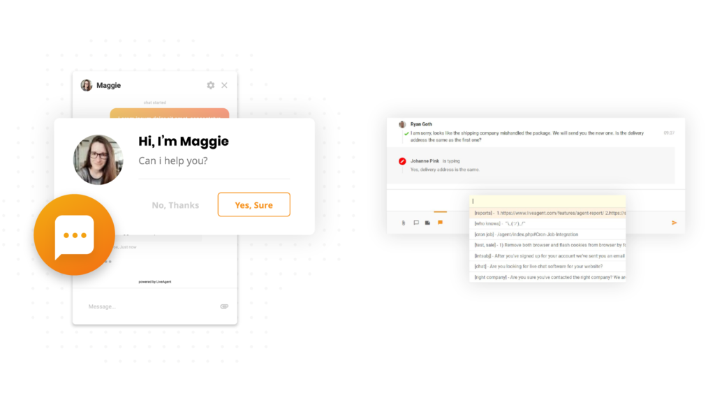 liveagent - invitación de chat y chat en vivo en curso