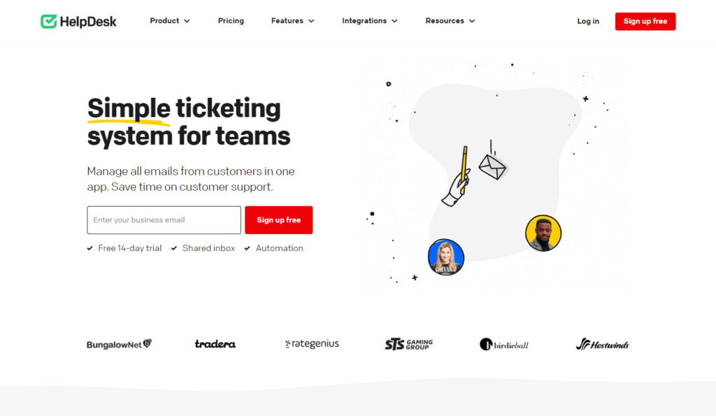 Página de inicio de HelpDesk