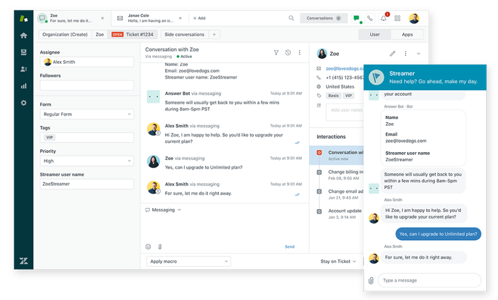 Atención al cliente y conversaciones de Zendesk