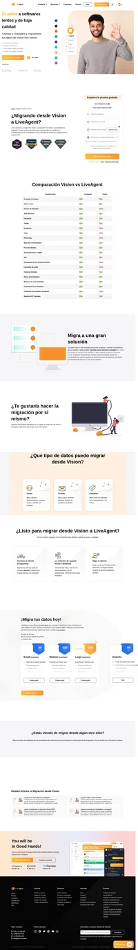 LiveAgent es el software desoporte número uno para PYMES en 2019 y 2020. ¿Te gustaría pasarte de Vision a LiveAgent? ¡Te tenemos cubierto!