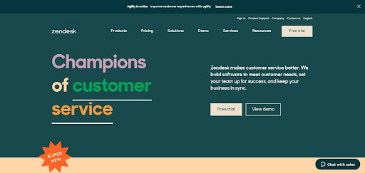 zendesk-homepage Página de inicio de Zendesk