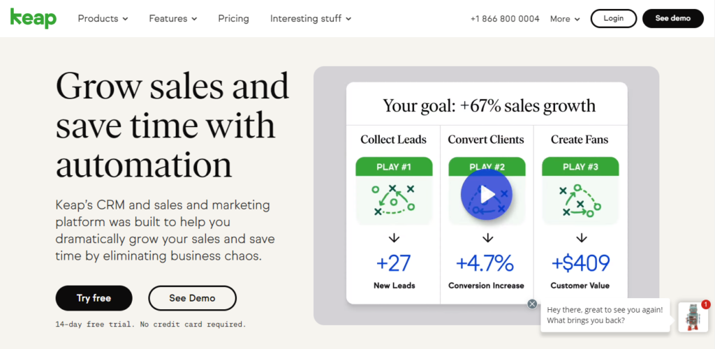 keap-homepage Keap CRM software