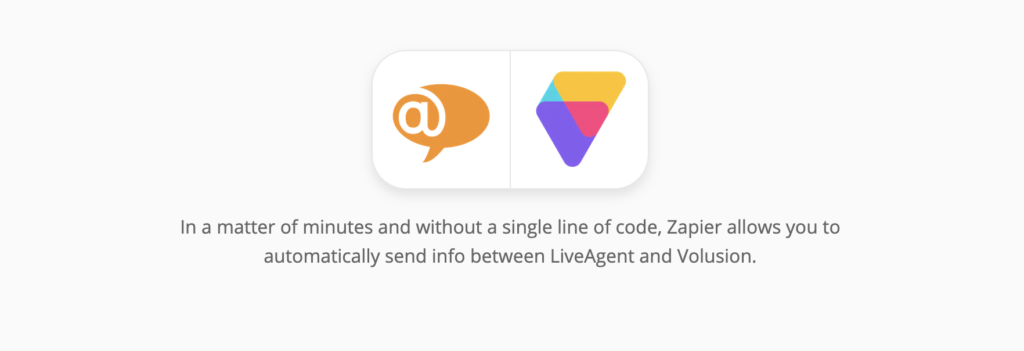 Integración de LiveAgent y Volusion en Zapier