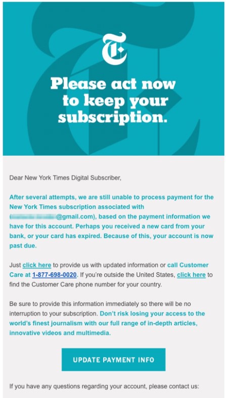 nuevo ejemplo de correo electrónico de reclamación