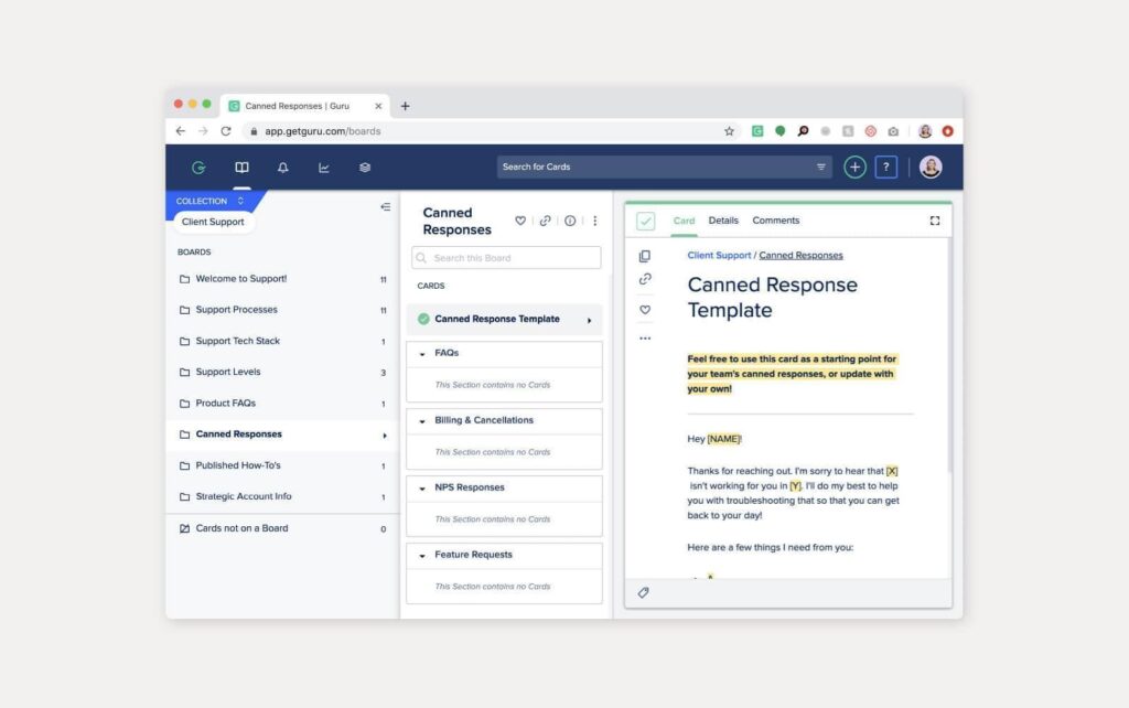 Ejemplo práctico de una base de conocimiento del software Guru