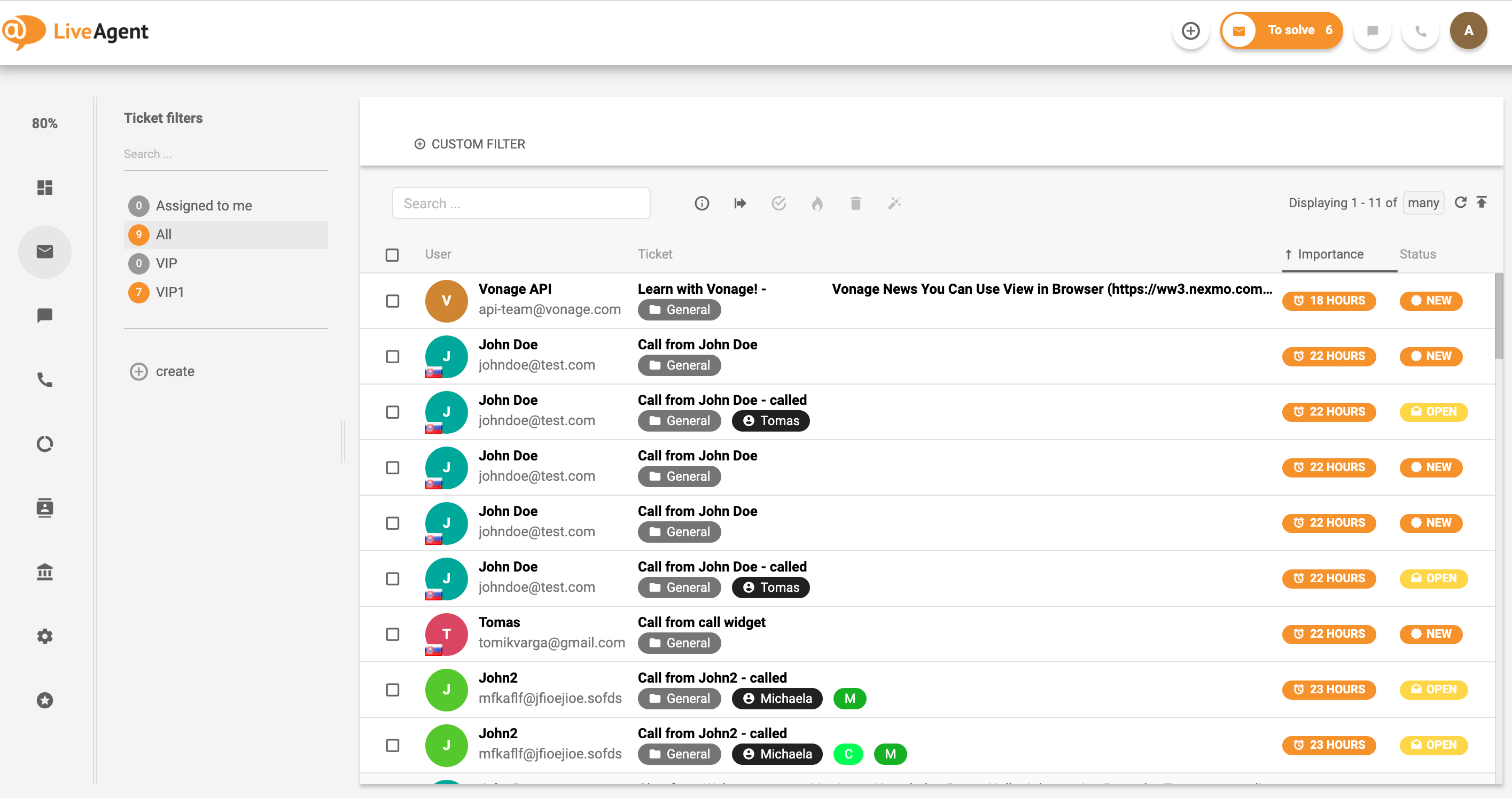 Herramienta de chat LiveAgent