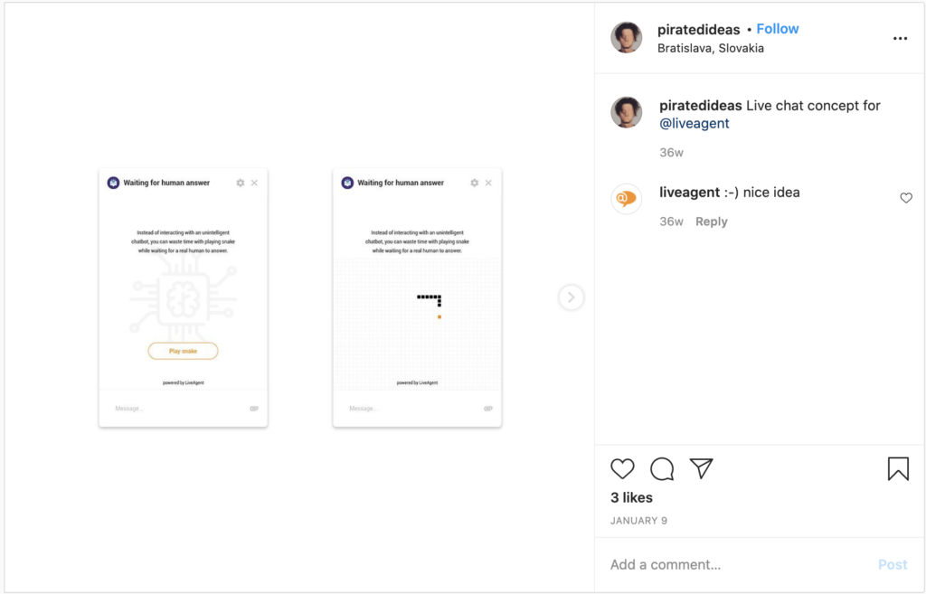 comentario en instagram mención