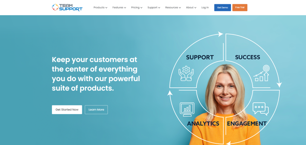 Página de inicio de TeamSupport