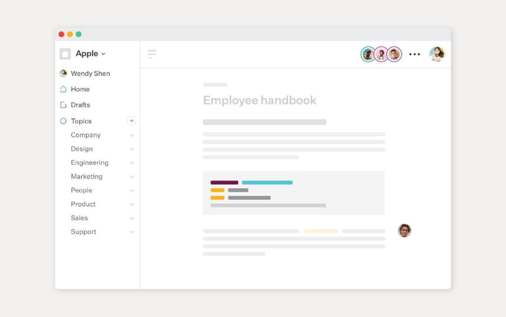 Captura de pantalla de la solución de la base de conocimientos de Slab.