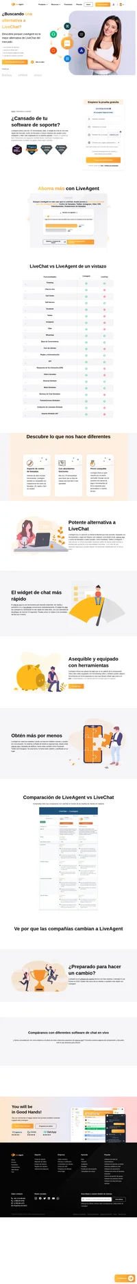 LiveAgent ofrece más de 175 herramientas útiles, el widget de chat en vivo más rápido del mercado. Centro de llamadas e incluso cobertura de canales como Instagram.