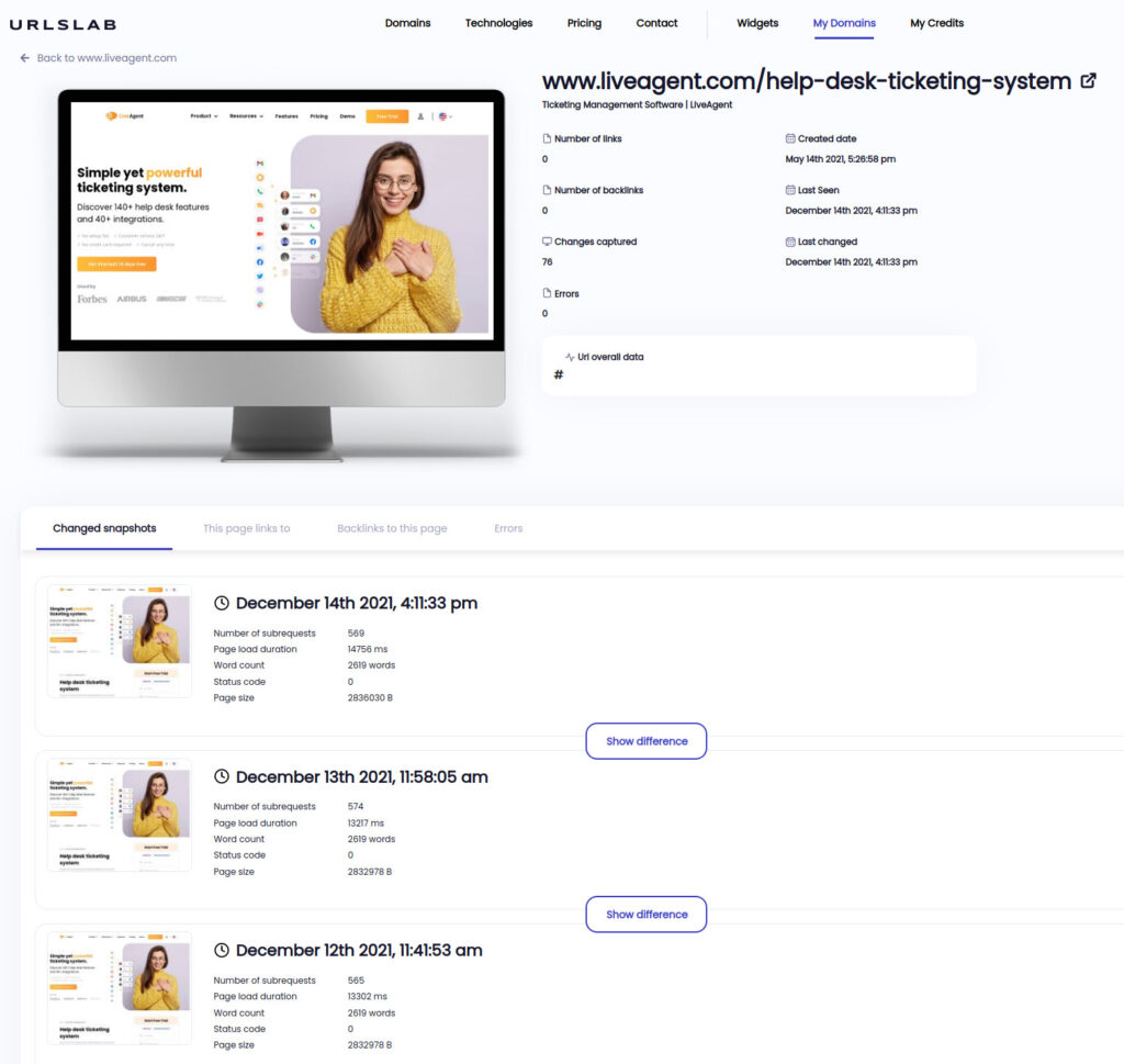 URLSLAB - Historial de URL