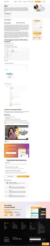 Hallo, ayuda a emprendedores con servicios de internet, telefonía y en la nube para empresas. Descubre más sobre la integración de Fieber en LiveAgent.