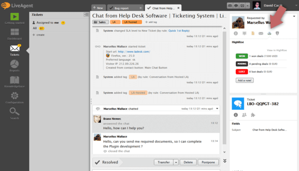 Highrise-LiveAgent-integración1 Integración de Highrise LiveAgent