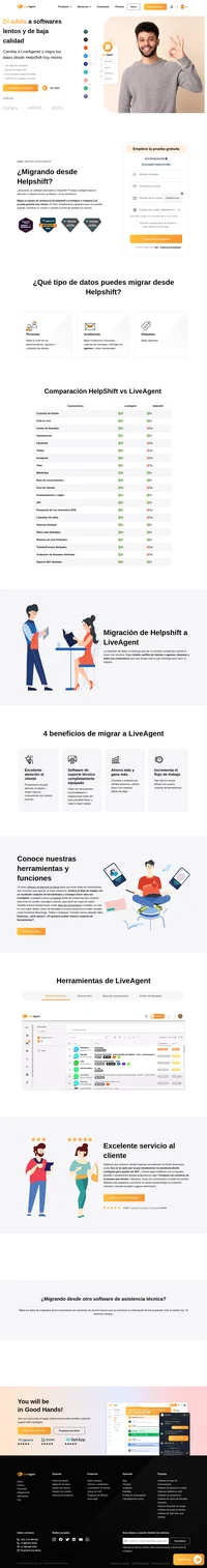 ¿Pensando en migrar tus datos de Helpshift a una solución diferente? Echa un vistazo a LiveAgent y ve las ventajas. Empieza tu prueba gratuita hoy mismo.