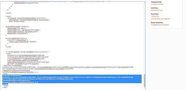 Botón de chat en vivo ubicado en el cuerpo de la tienda electrónica Volusion