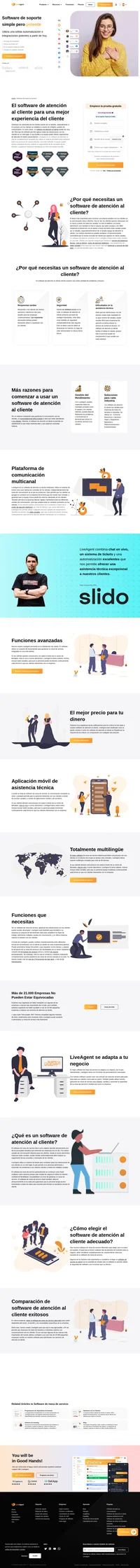 LiveAgent es un software de atención al cliente completamente equipado que utiliza un sistema de incidencias para combinar todos tus procesos de servicio técnico.