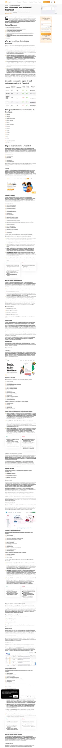 ¡Mejore su servicio de atención al cliente con las 15 mejores alternativas de Freshdesk! Transforme sus procesos de soporte y dispare la satisfacción del cliente hoy.