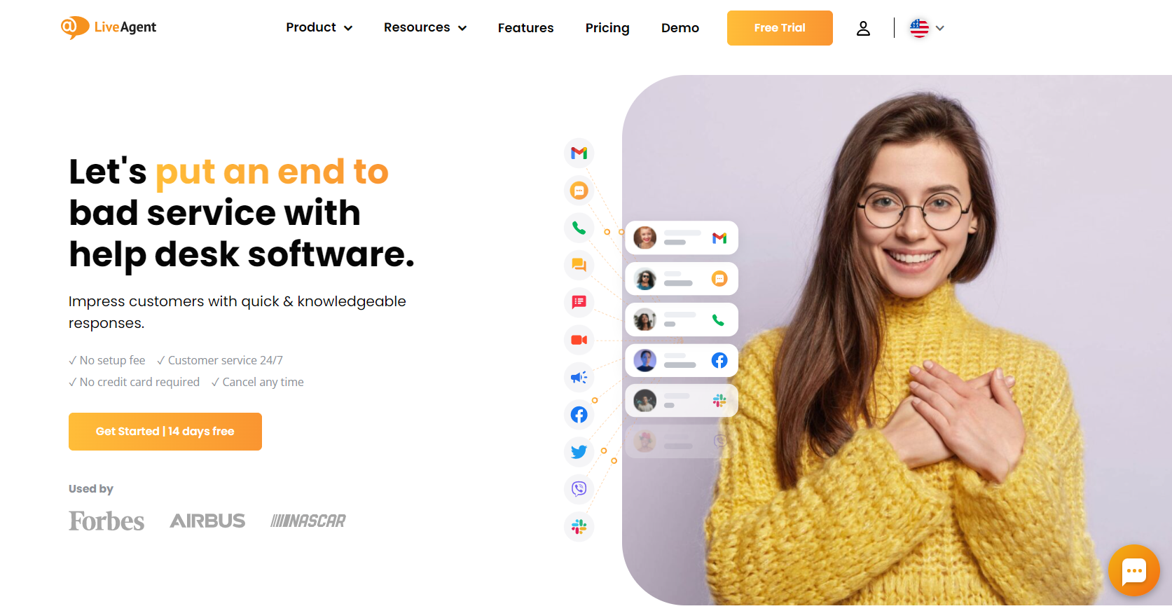 página soporte LiveAgent helpdesk page