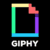 logotipo de giphy colorido sobre fondo negro