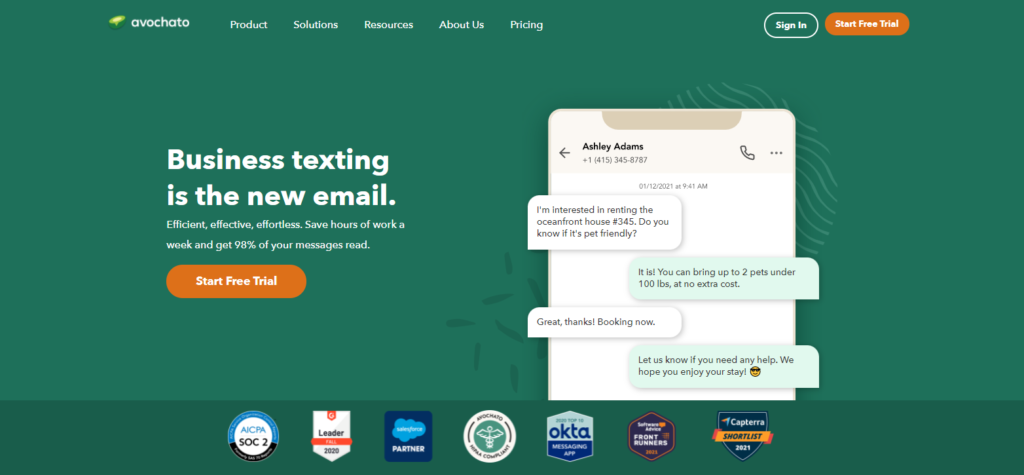 Página de inicio de Avochato