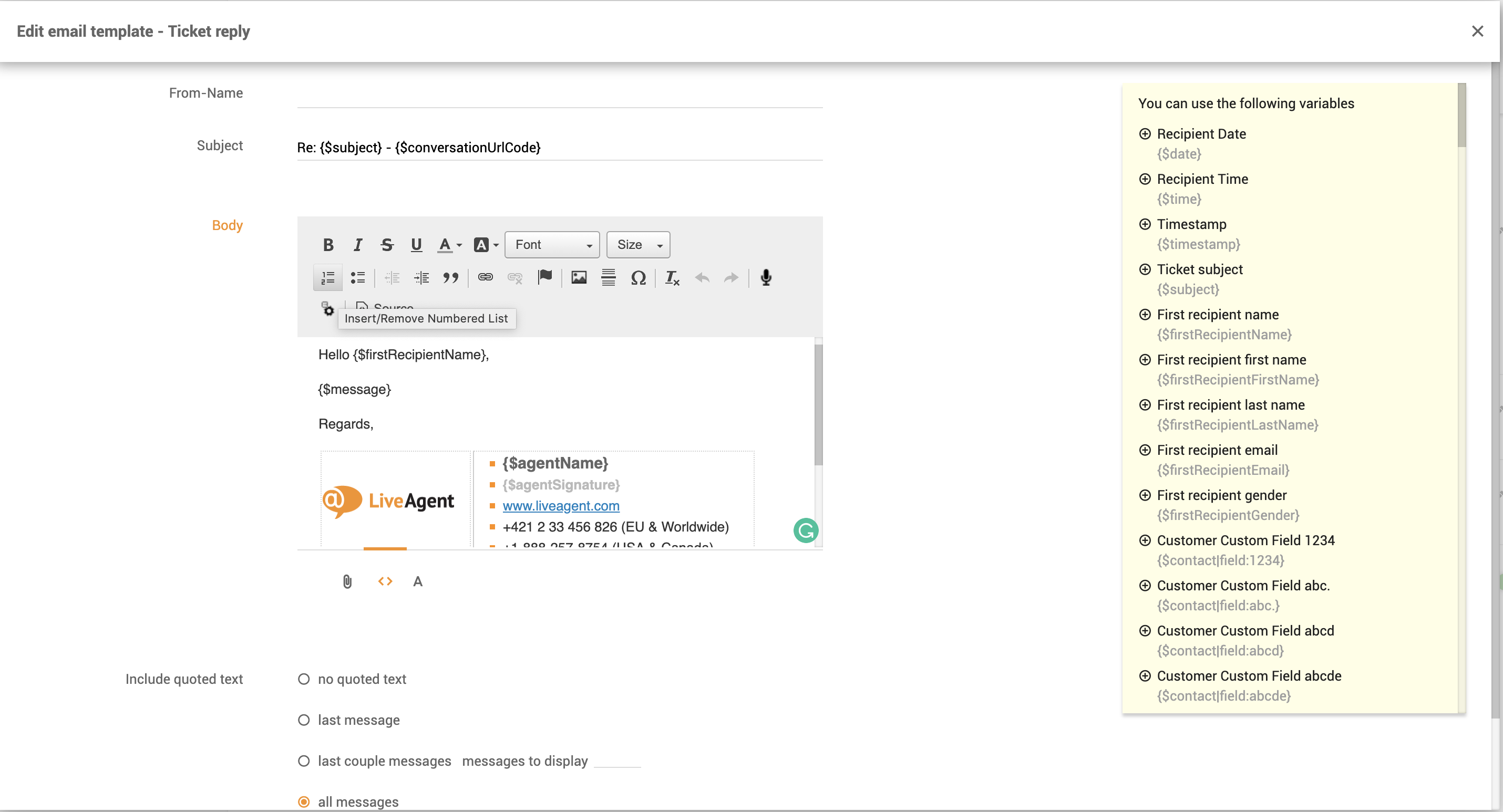 Personalización de plantillas de email