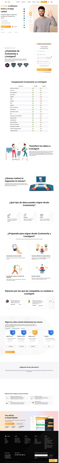 ¿Buscando migrar tus datos desde Customerly a una solución diferente? Echa un vistazo a LiveAgent y ve los beneficios. Empieza tu prueba gratuita hoy mismo.