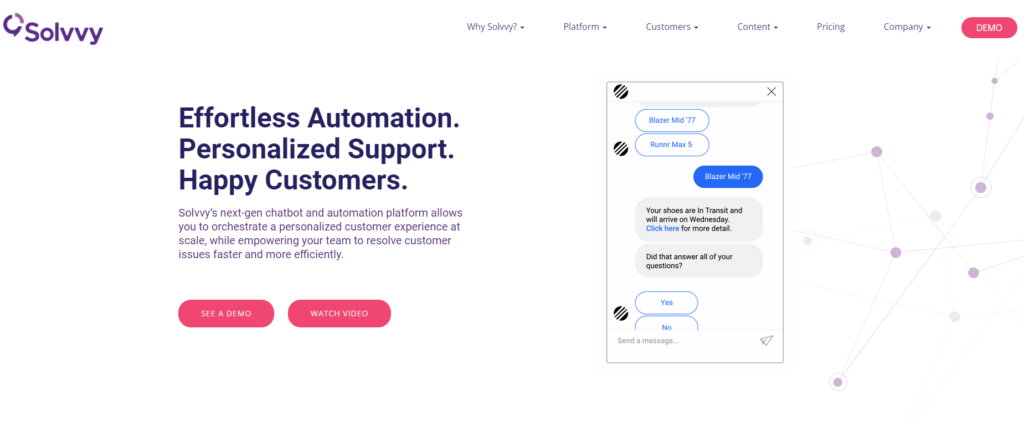 Página de inicio de Solvvy