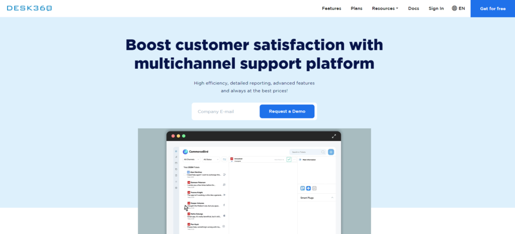 Página de inicio de Desk360