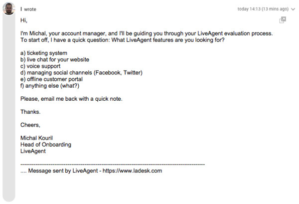 Primer correo electrónico