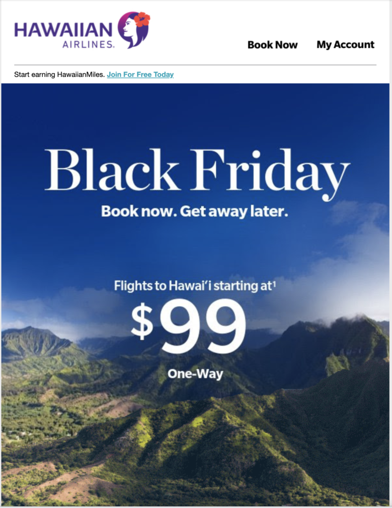 Black Friday en Hawaiian Airlines 