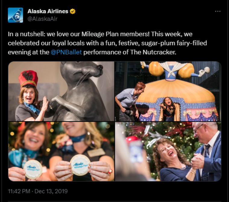 Tuit de Alaska Airlines