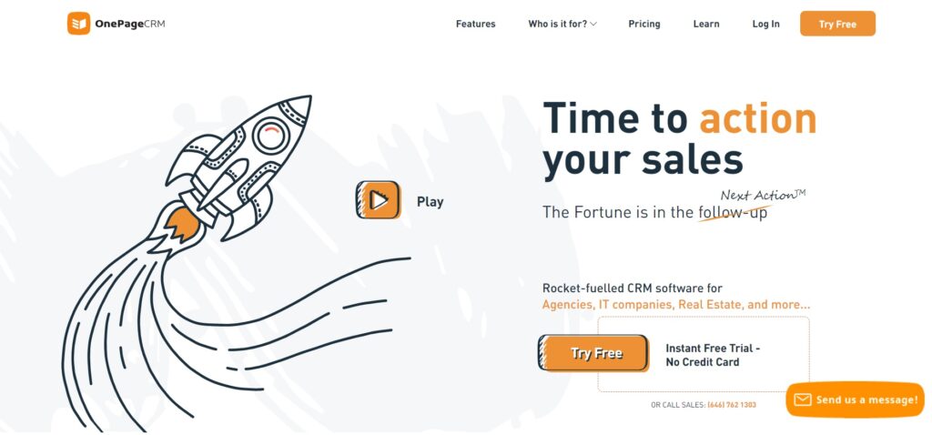 onepagecrm-homepage Página de inicio de OnePageCRM