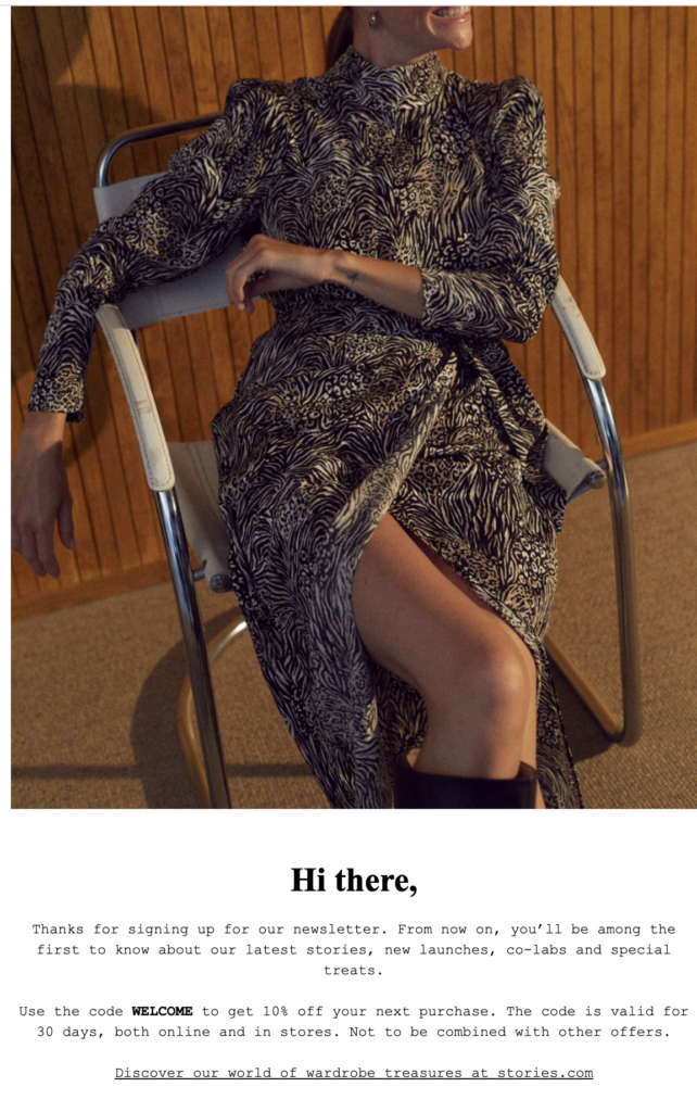 & Other Stories correo electrónico de suscripción al boletín