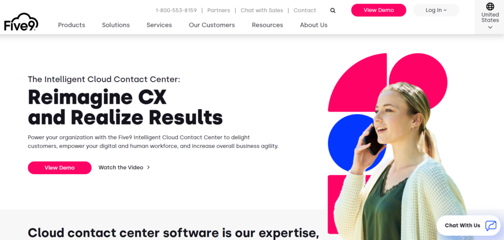 Página principal de Five9