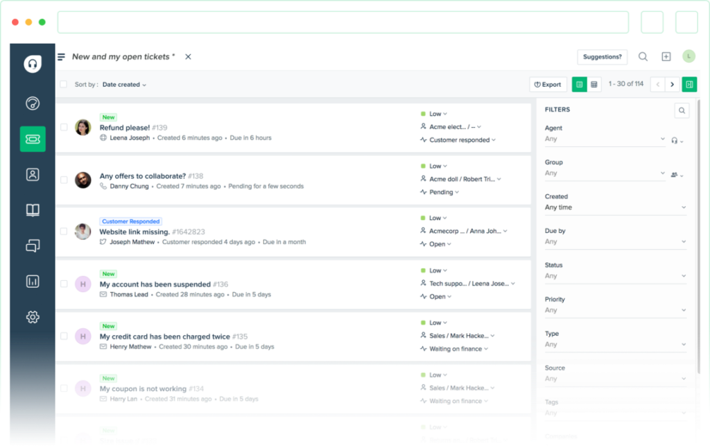Tickets abiertos de Freshdesk