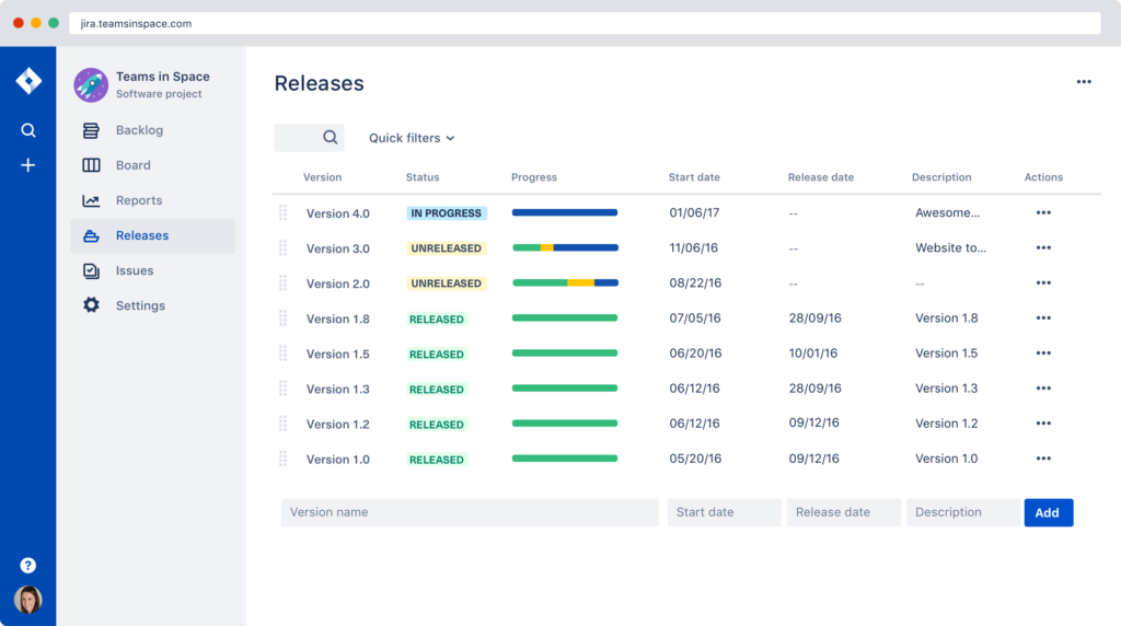 Panel de Jira para planificación y seguimiento