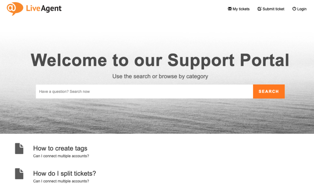 ¿Qué es un portal deL cliente? - App - Uploads - 2020 - 12 - LiveAgent Customer Portal What Customers See.png