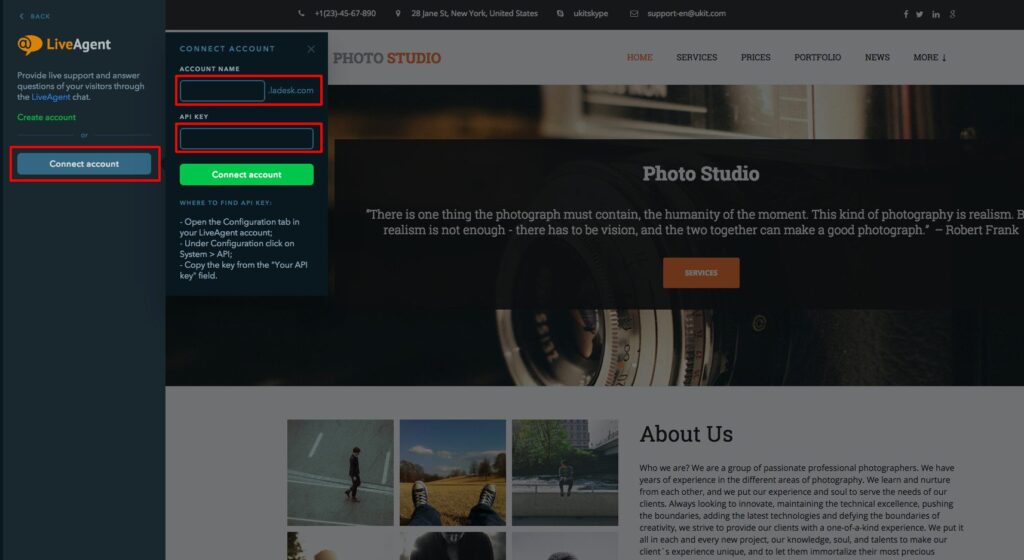 Integración de LiveAgent uKit