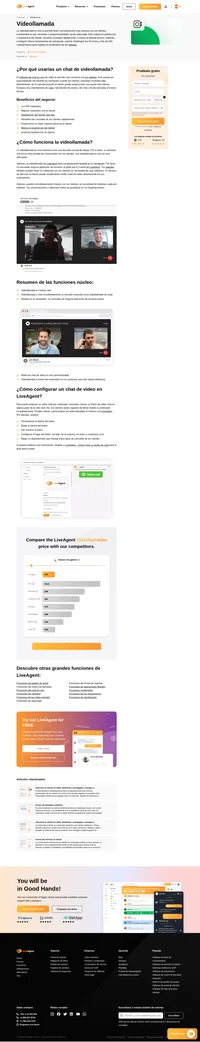 Consigue una relación más cercana con tus clientes con la Videollamada. Esta funciona como un software de video conferencia normal, pues no necesita de aplicaciones de terceras partes.
