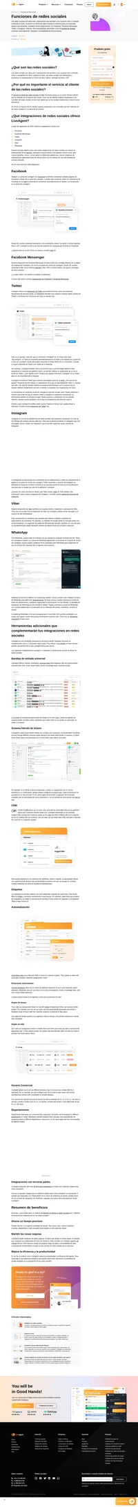LiveAgent proporciona integraciones de redes sociales con Instagram, Facebook, Twitter y Viber. Mejora tu servicio al cliente con LiveAgent hoy mismo.