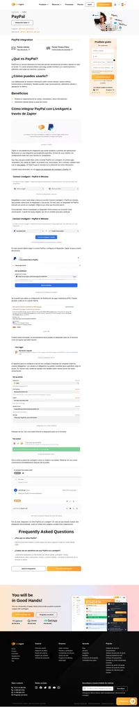 La integración de PayPal te permite administrar la facturación del cliente desde LiveAgent. Simplemente intégralo a través de Zapier y comienza a obtener beneficios.