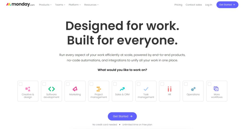 Monday.com interfaz de gestión de proyectos visualmente atractiva