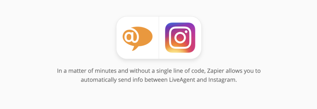 Página de integraciones de LiveAgent e Instagram en Zapier