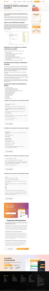 Prueba nuestras plantillas de email de confirmación de pedidos ya preparadas y completamente personalizables, y que con seguridad impulsarán tus conversiones e ingresos.