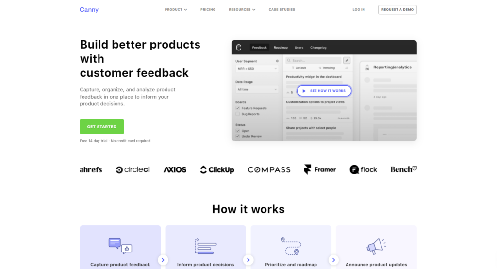 Página de inicio de Canny